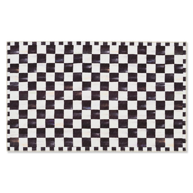 Courtly Checkered 3' x 5' Washable Rug
