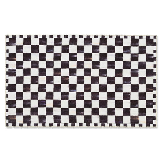 Courtly Checkered 3' x 5' Washable Rug