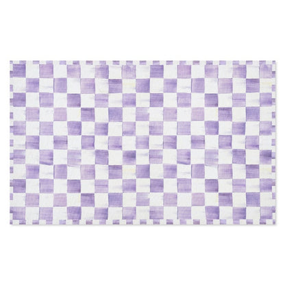 Violet Checkered 3' x 5' Washable Rug