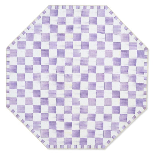 Violet Checkered 6' Octagon Washable Rug
