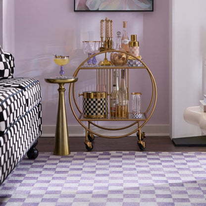 Violet Checkered 8' x 10' Washable Rug