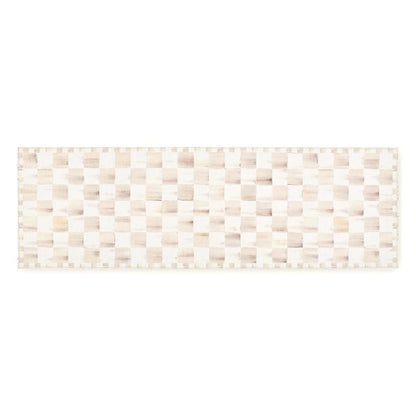 Mocha Checkered 2'6" x 8' Washable Runner