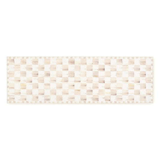 Mocha Checkered 2'6" x 8' Washable Runner