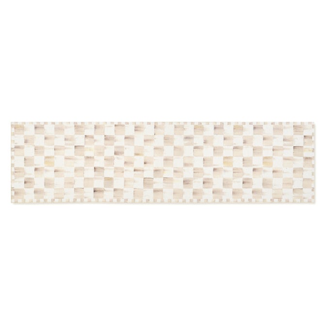 Mocha Checkered 2'6" x 10' Washable Runner