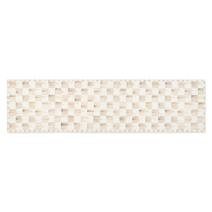 Mocha Checkered 2'6" x 10' Washable Runner