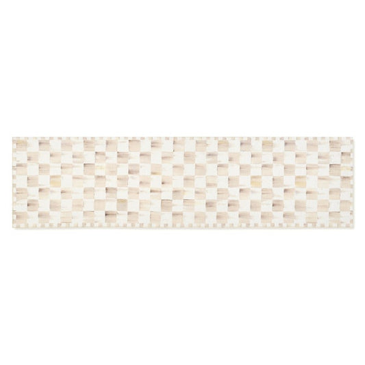 Mocha Checkered 2'6" x 10' Washable Runner