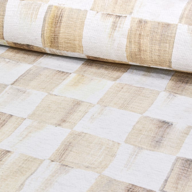 Mocha Checkered 3' x 5' Washable Rug