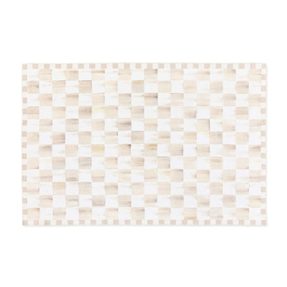 Mocha Checkered 3' x 5' Washable Rug