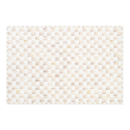 Mocha Checkered 5' x 7'6" Washable Rug