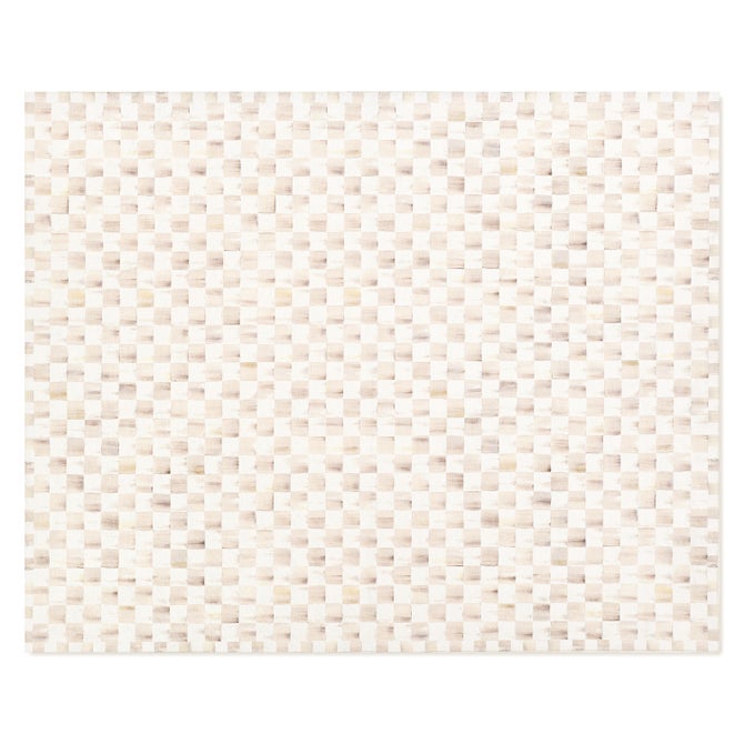 Mocha Checkered 8' x 10' Washable Rug