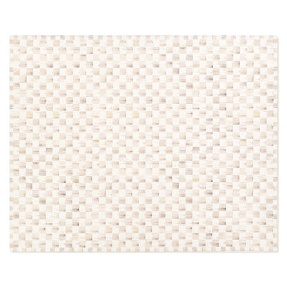 Mocha Checkered 8' x 10' Washable Rug