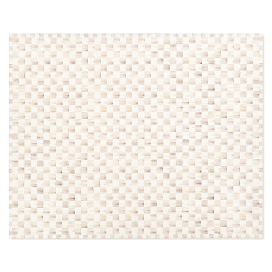 Mocha Checkered 8' x 10' Washable Rug