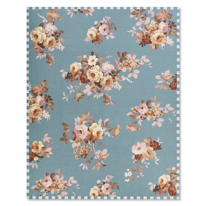 Slate Wild Rose 8' x 10' Washable Rug