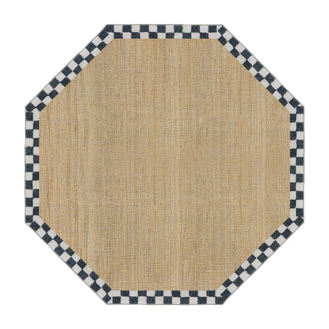 Naturals Check 6' Octagon Washable Rug