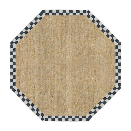 Naturals Check 6' Octagon Washable Rug