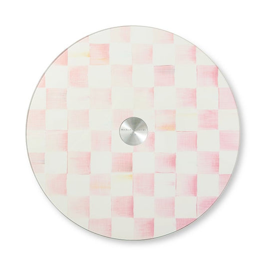Rosy Check Glass Lazy Susan