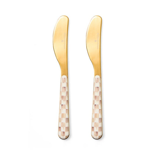 Mocha Check Bistro Spreaders, Set of 2