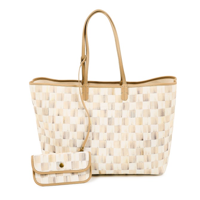 Mocha Check Large Marche Tote