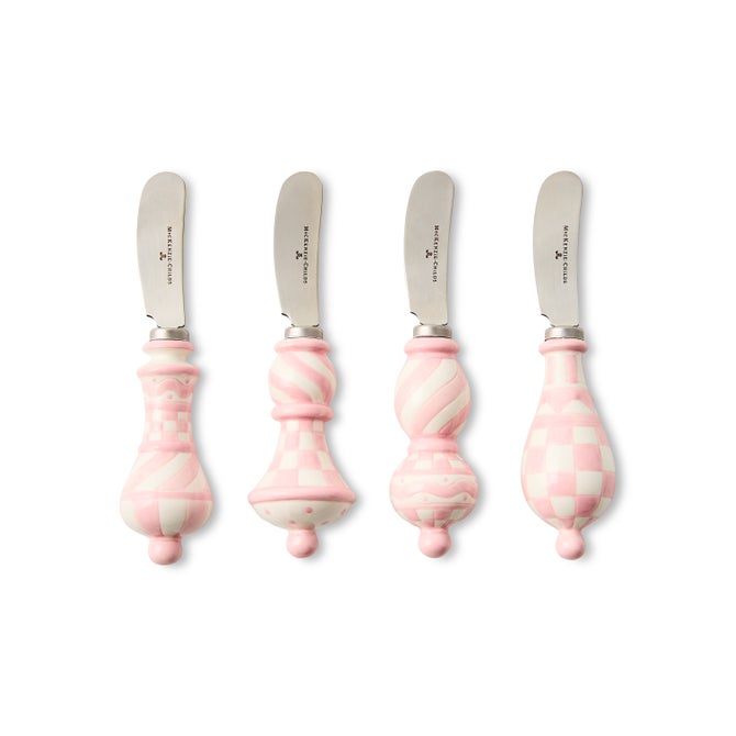 Rosy Check Party Spreaders, Set of 4
