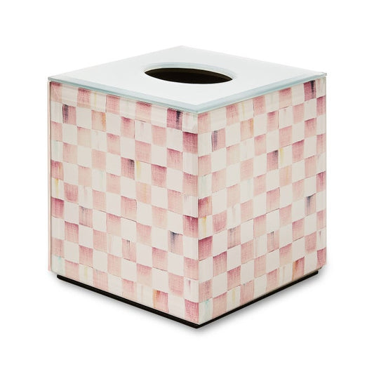 Rosy Check Glass Boutique Tissue Cover