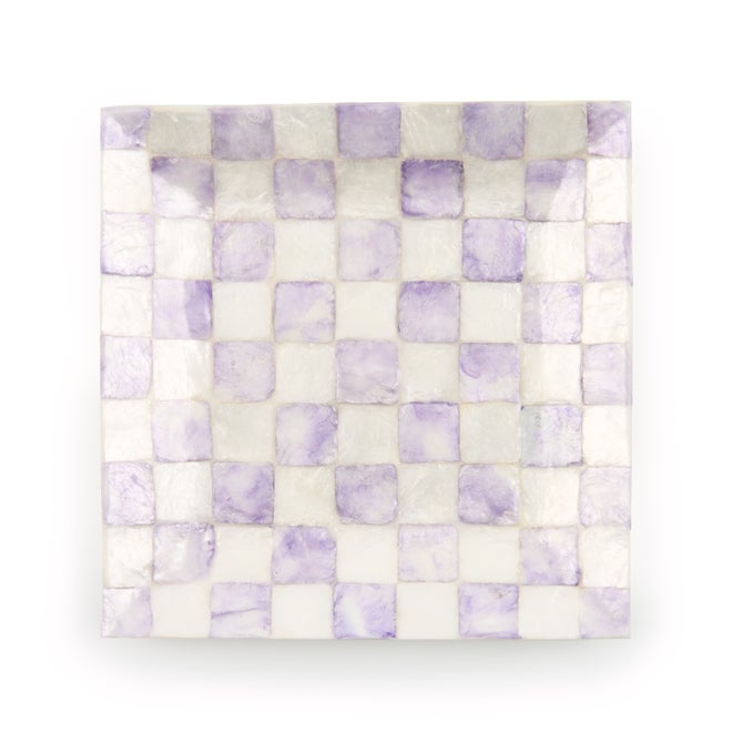 Violet Check Capiz Catchall Tray