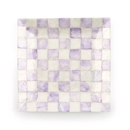 Violet Check Capiz Catchall Tray