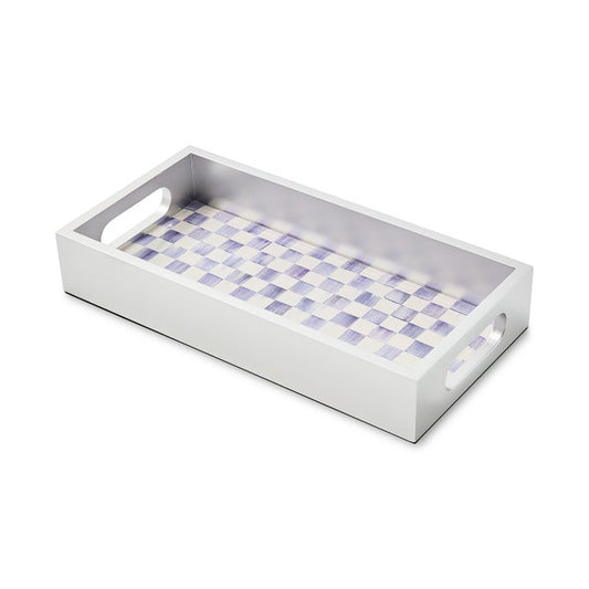 Violet Check Glass Vanity Tray