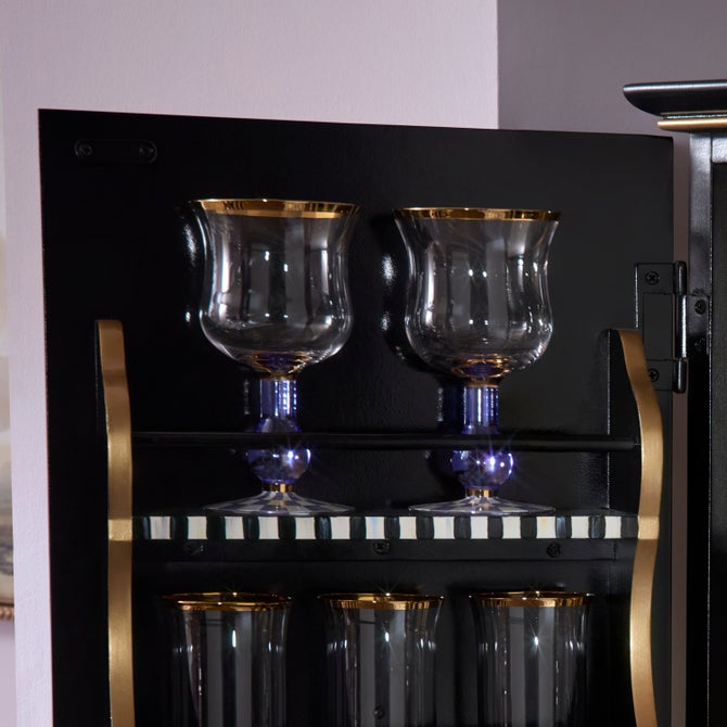 Violet Check Wine Glass