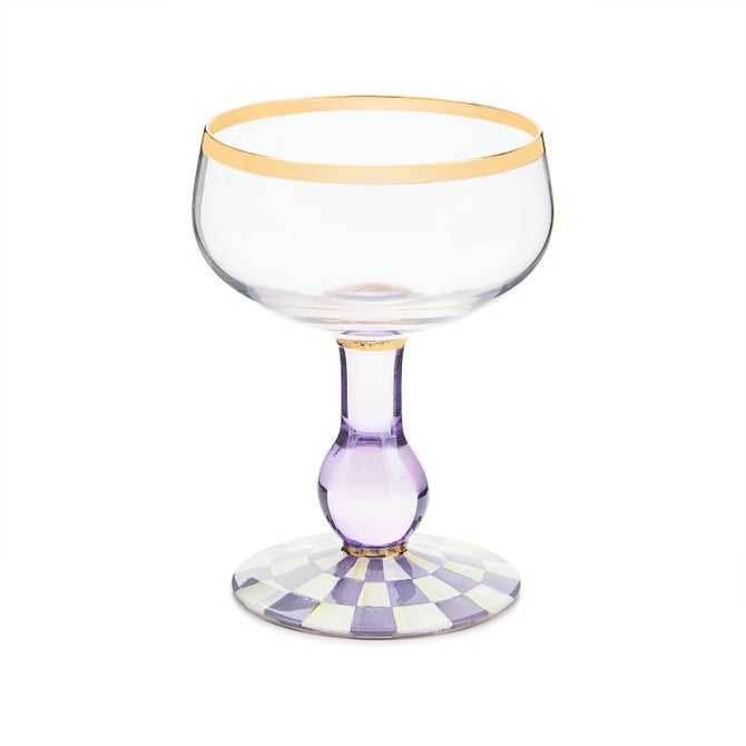 Violet Check Coupe Glass