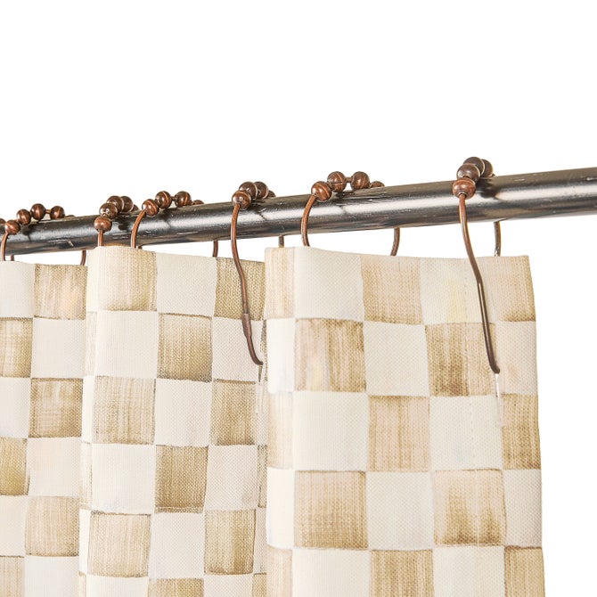 Mocha Check Shower Curtain