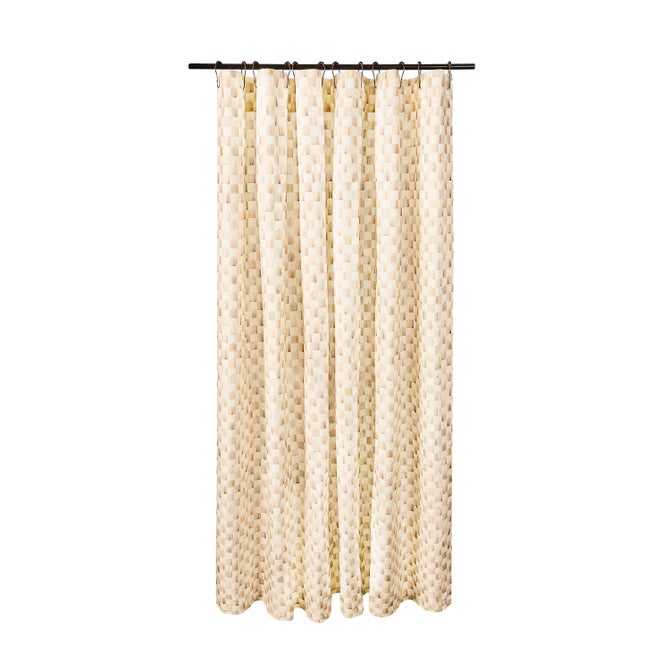 Mocha Check Shower Curtain