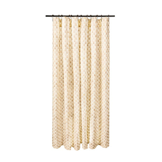 Mocha Check Shower Curtain