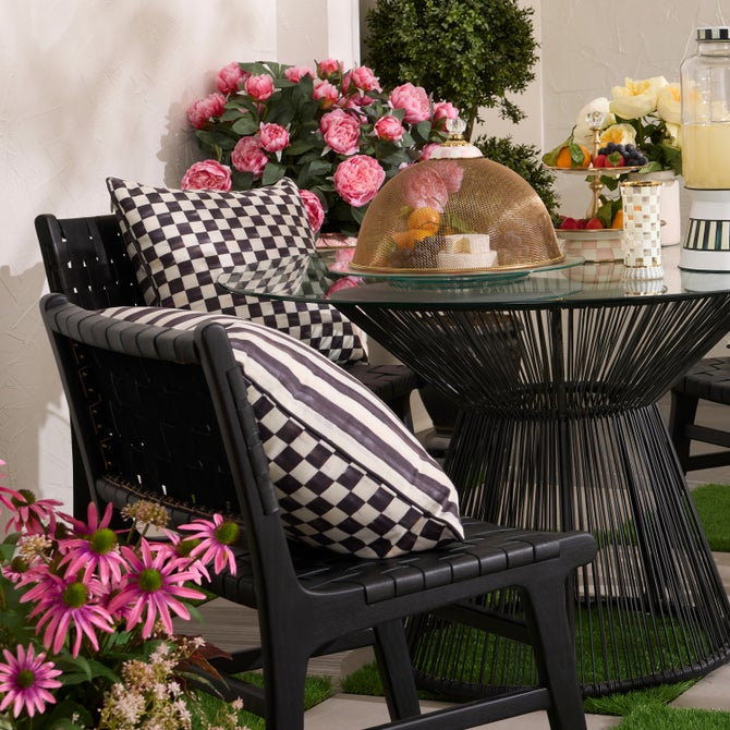 Courtly Check Printed Outdoor Pillow