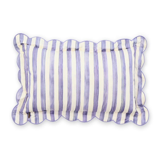 Violet Check Reversible Scalloped Lumbar Throw Pillow