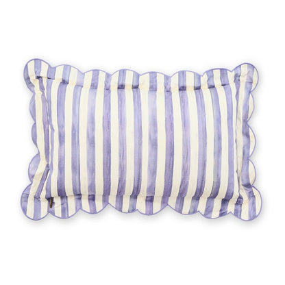 Violet Check Reversible Scalloped Throw Pillow