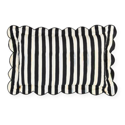 Courtly Check Reversible Scalloped Lumbar Throw Pillow