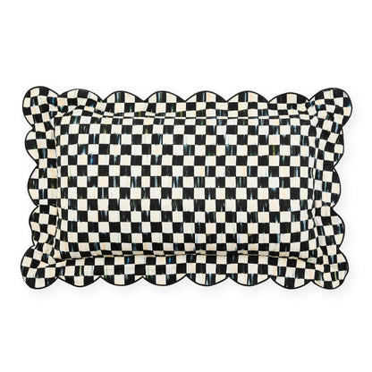 Courtly Check Reversible Scalloped Lumbar Throw Pillow