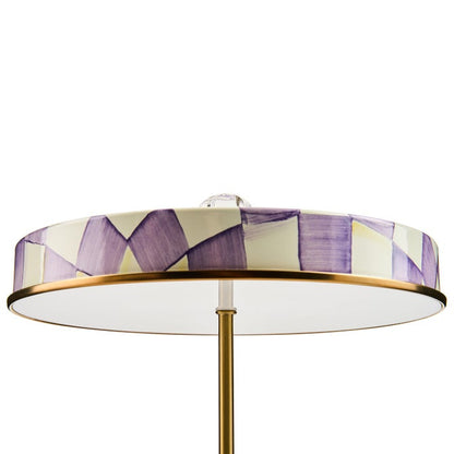 Violet Check LED Rechargeable Disk Table Lamp