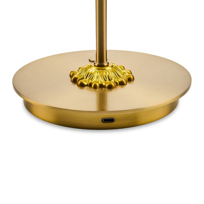 Violet Check LED Rechargeable Disk Table Lamp