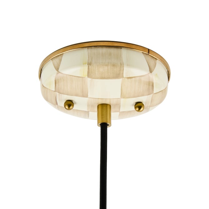 Mocha Check 18" Dome Pendant Lamp