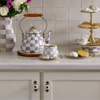 Violet Check Saucer