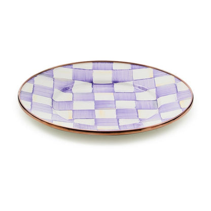 Violet Check Salad/Dessert Plate