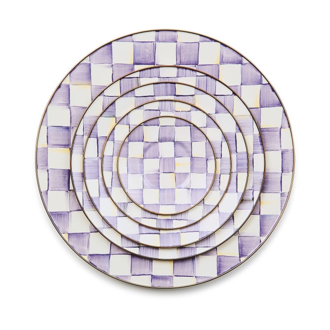 Violet Check Serving Platter