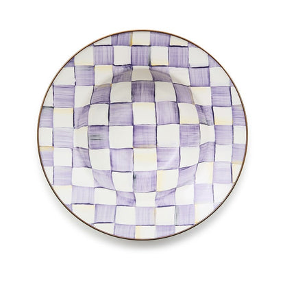 Violet Check Serving Bowl