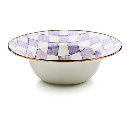 Violet Check Serving Bowl
