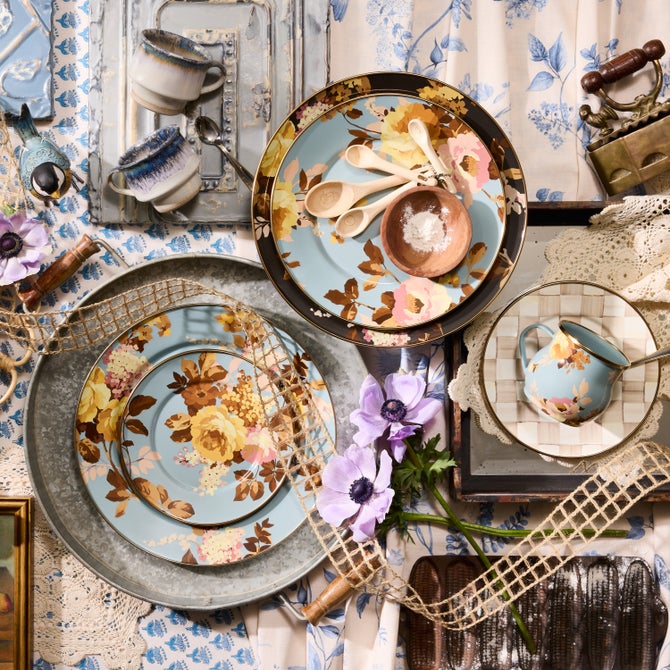 Wild Rose Slate Dinner Plate