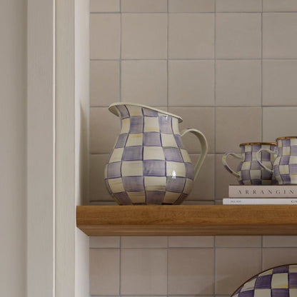 Violet Check Pitcher