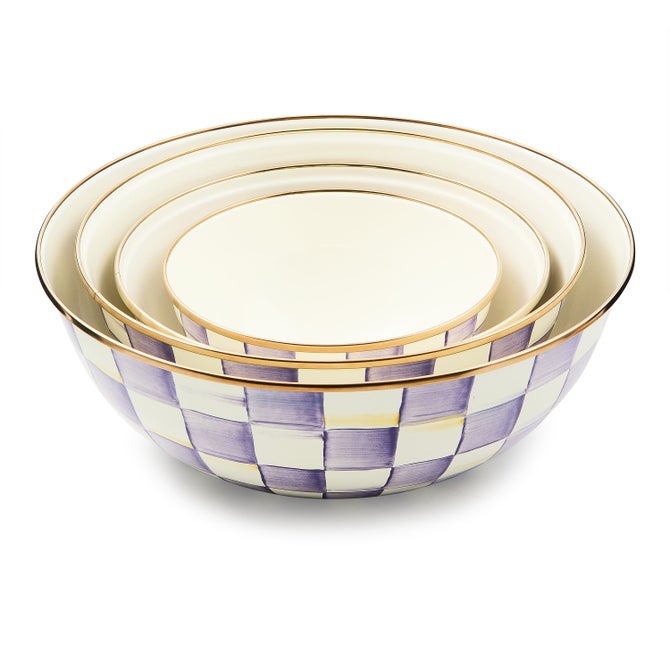 Violet Check Small Everyday Bowl