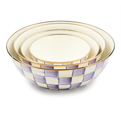 Violet Check Small Everyday Bowl