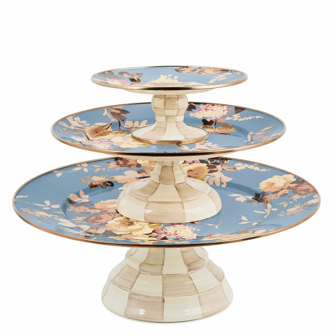 Wild Rose Slate Large Pedestal Platter